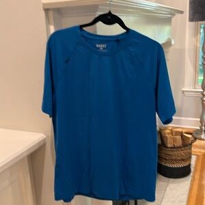 RHONE Blue dry fit athletic shirt.